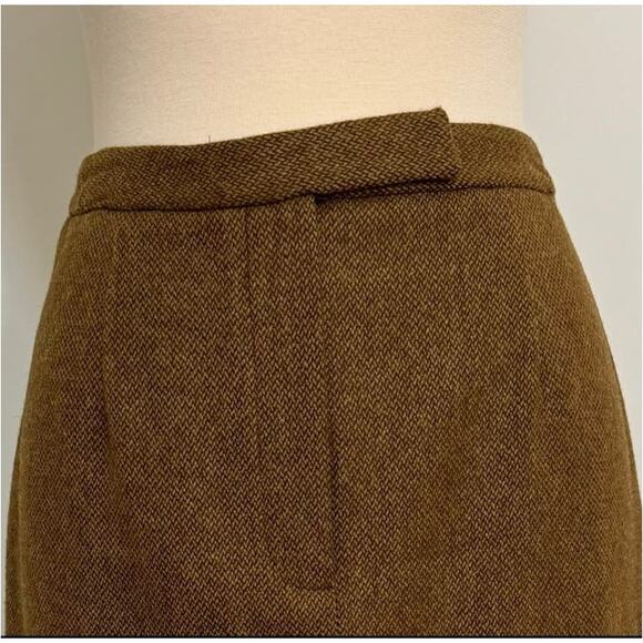 Vintage Lauren Ralph Lauren 100% Lambswool Brown tweed pencil skirt size 8 - Picture 9 of 12